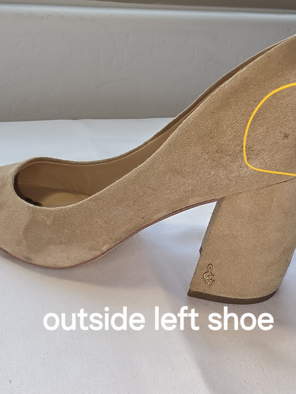 Sam Edelman Women's Tan Suede Pointed-Toe Block Heels Size 8.5 Leather Upper - Picture 13 of 13